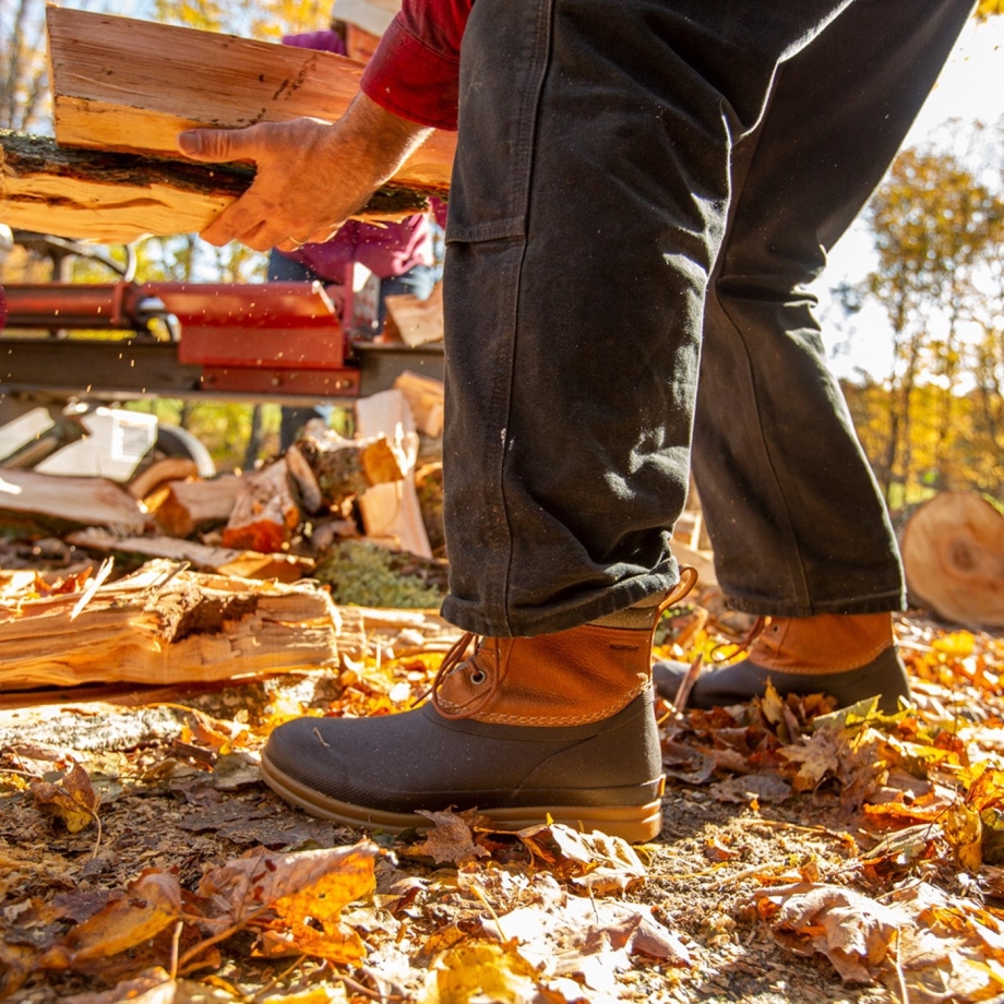 Men's Muck Originals Duck Lace-Up Leather Short Boots Tan Muckboot